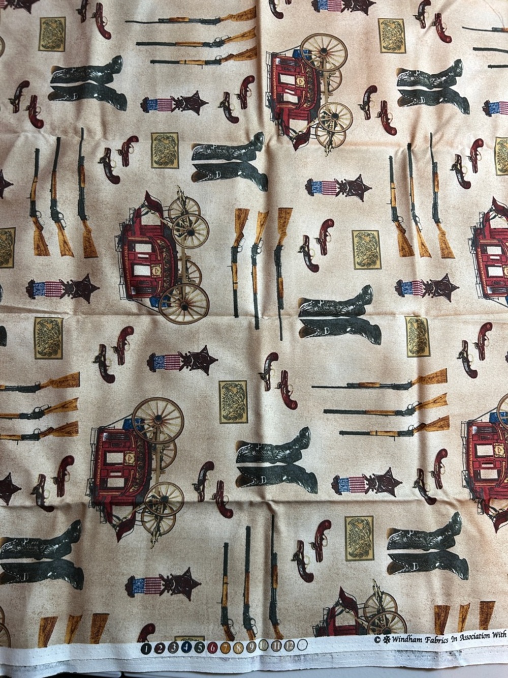 Western Stagecoach Print Cotton Fabric - windham Fabrics